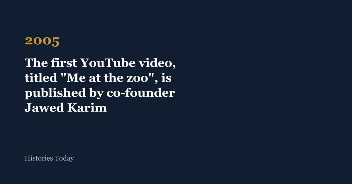 First Video In Youtube The first YouTube video, titled