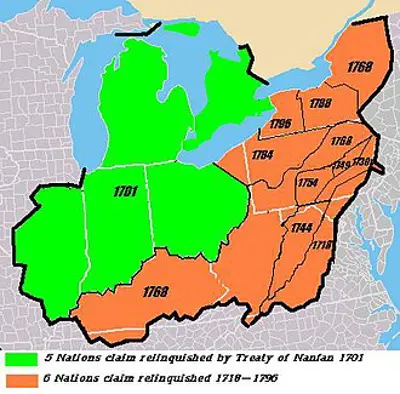 1744 the treaty of lancaster in which the iroquois cede lands be 07 04