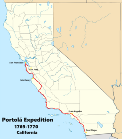 1769 an expedition led by gaspar de portola leaves its base in sa 07 14