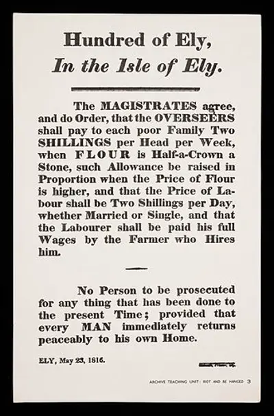 1816 a riot broke out in littleport england over high unemploym 05 22