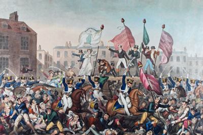 1819 peterloo massacre seventeen people die and over 600 are inj 08 16