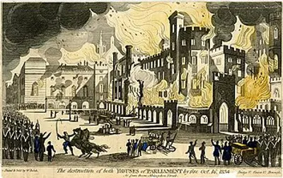 1834 much of the ancient structure of the palace of westminster i 10 16