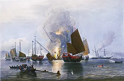 1839 first opium war british vessels opened fire on chinese war 09 04