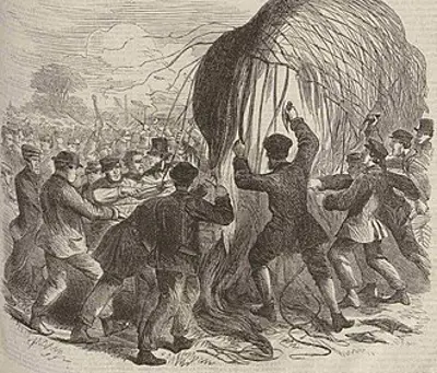 1864 a riot broke out in leicester england at the failed launch 07 11