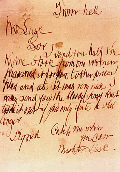 1888 the from hell letter allegedly sent by jack the ripper is 10 15
