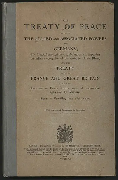 1919 the treaty of versailles is signed ending the state of war 06 28