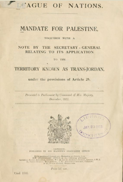 1923 the mandate for palestine takes effect creating mandatory p 09 29