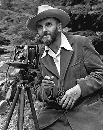 1941 american photographer ansel adams takes a picture of a moonr 11 01