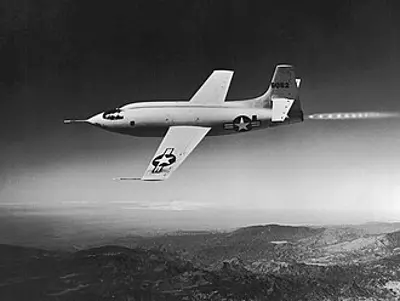 1947 flying the bell x 1 over muroc army air field in california 10 14