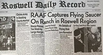 1947 following reports of the capture of a flying disc by u.s