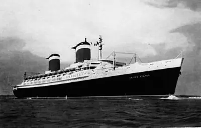 1951 the ocean liner ss united states is christened and launched