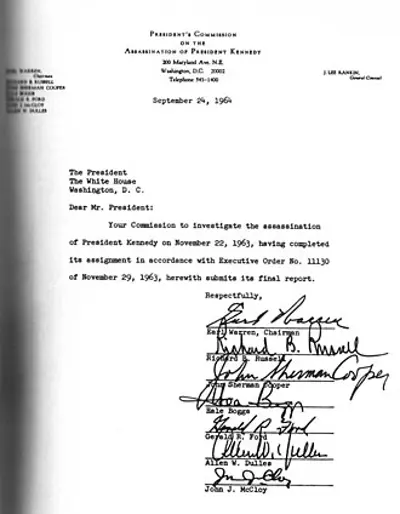 1964 the warren commission released its report to the u.s
